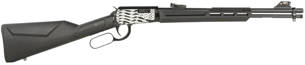Rossi RL22181SYEN11 Rio Bravo Lever Action .22 LR Rifle with US Flag Engraving and Fiber Optic Sights
