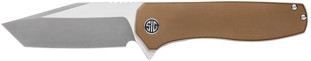 Sig Sauer XI SBRN Xiphos Folding Knife - 3.40" Tanto Blade, Coyote Brown Handle