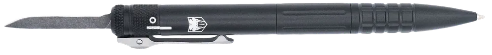 CobraTec Tactical Pen Gen II with D2 Steel Blade and Pocket Clip - Black Aluminum