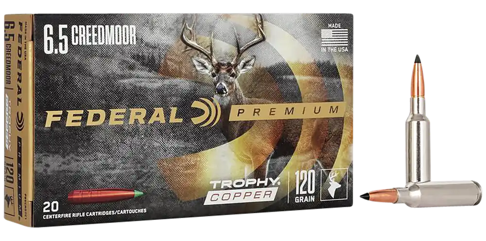 Federal Premium 6.5 Creedmoor 120gr Trophy Copper Ammunition - 20 Rounds Per Box