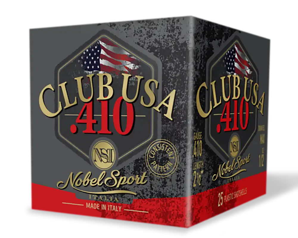 Nobel/Eurosports LLC ANS41275 Club USA 410 Gauge 2.5" 1/2 oz 7.5 Shot - 25 Rounds per Box, 10 Boxes per Case