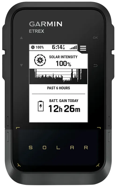 Garmin eTrex Solar GPS with Smart Features and Garmin Explore App Compatibility