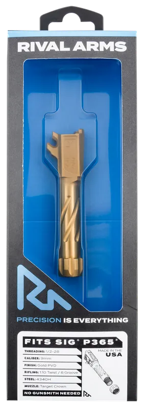 Precision Gold PVD Threaded Barrel for Sig P365 - 9mm Luger, 3.10"