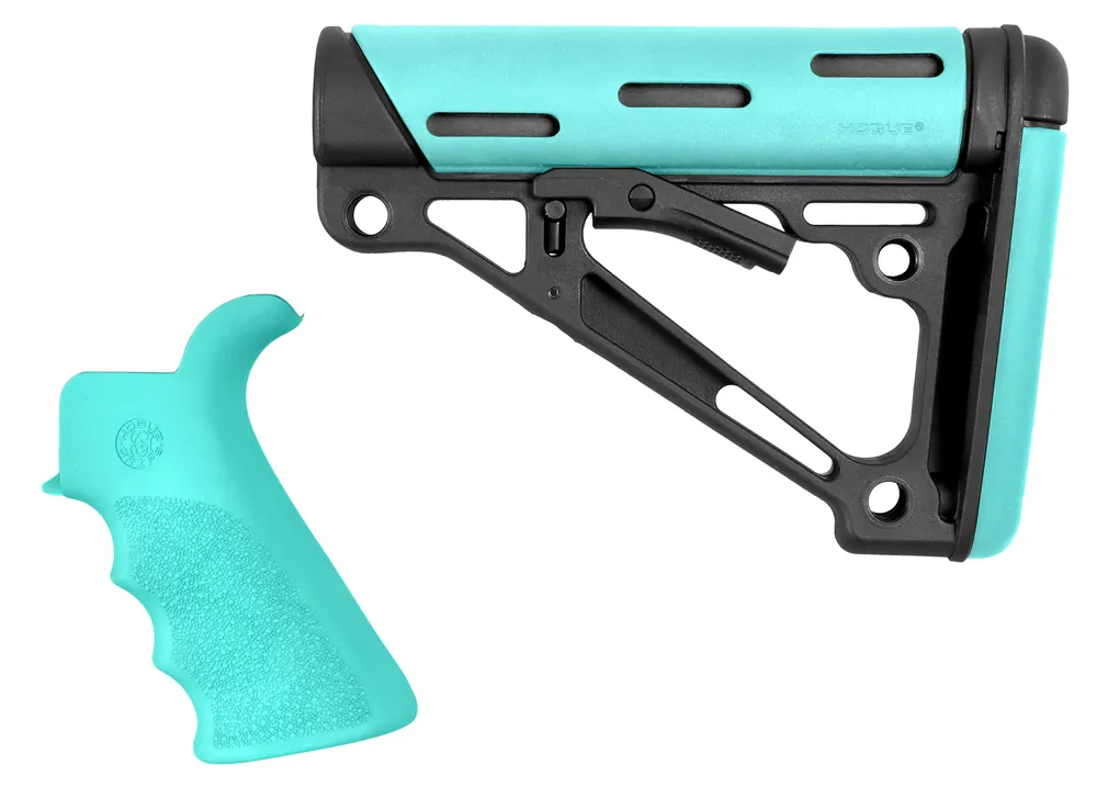 Hogue 13455 OverMolded Aqua Rubber Grip Kit for AR15/M16 (Tube Excluded)