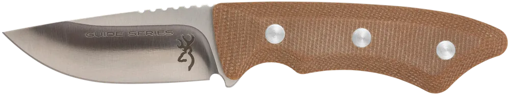 Browning Guide Series 3" Fixed Drop Point Knife with Brown Micarta Handle