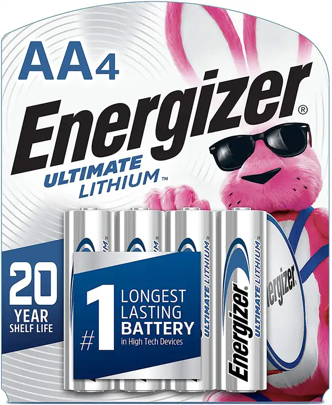 Energizer AA Ultimate Lithium Batteries, 1.5V, Pack of 4