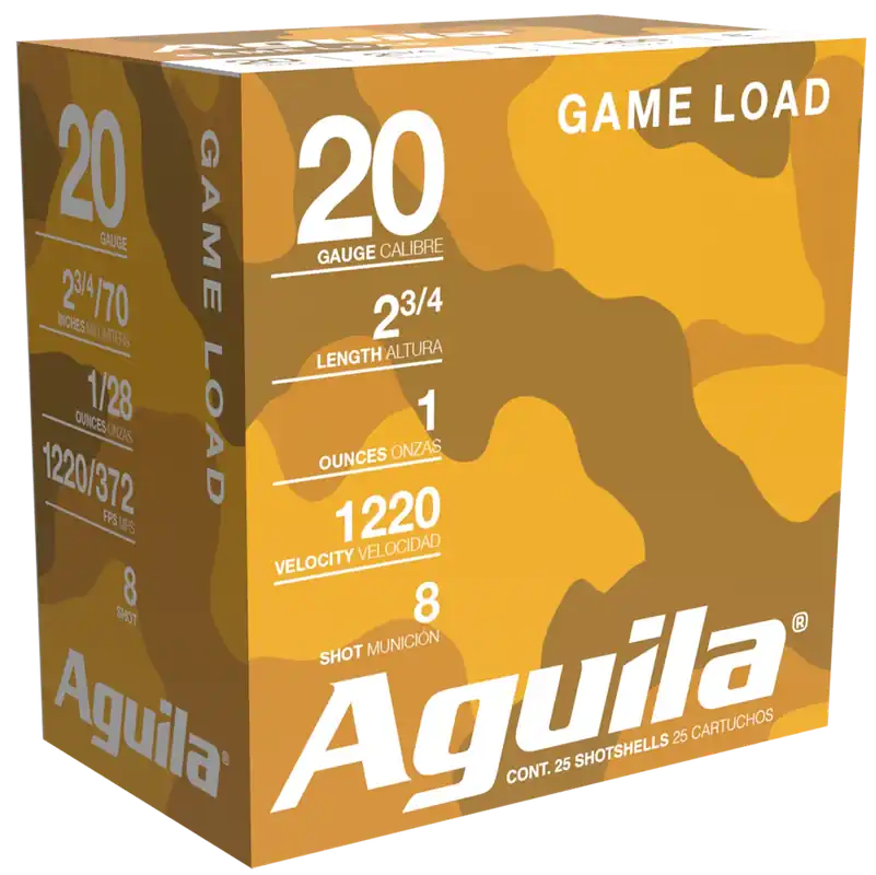 Aguila 20 Gauge Birdshot 1oz 8 Shot 25/Box