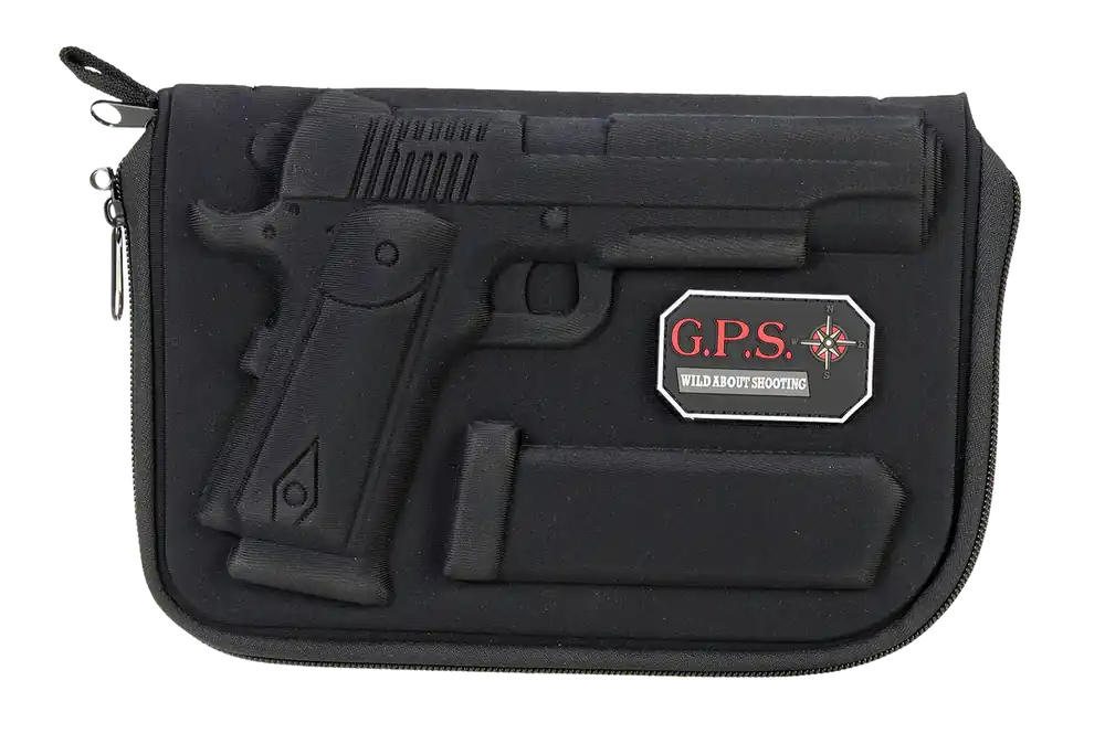 Custom Molded GPS Bag with Lockable Zippers for 1911 & Clones - Black Finish