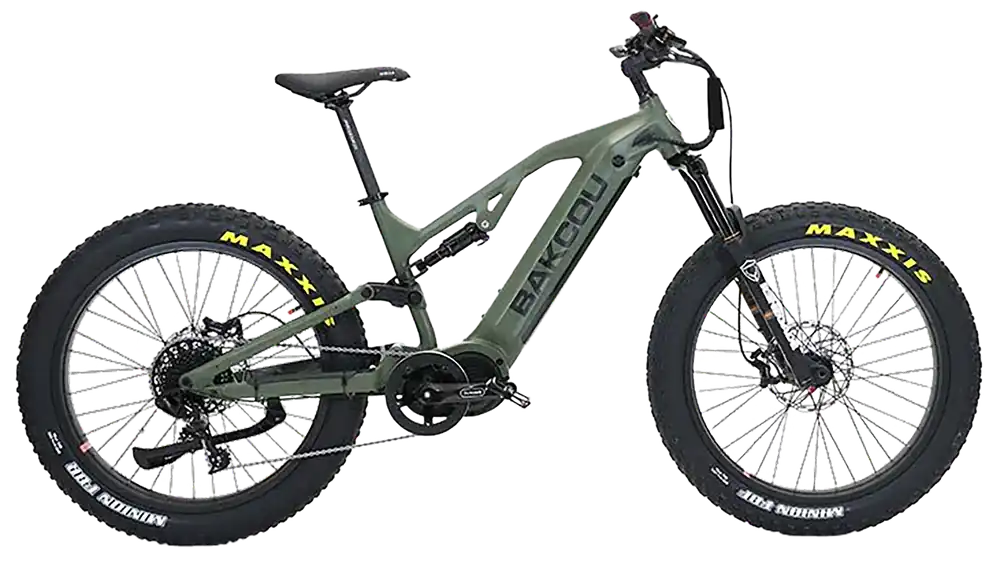 Bakcou Scout E-Bike: Large Matte Army Green, 11-Speed SRAM NX, Bafang Ultra Mid-Drive Motor