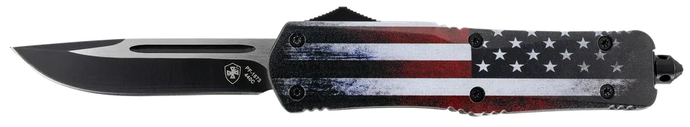 Templar Knife Gen II: US Flag OTF Knife with 3.50" Drop Point Blade and Glass Breaker