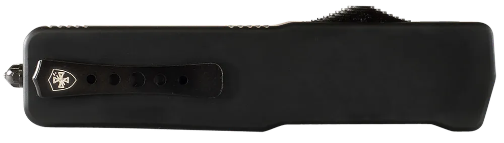 Templar Knife MZBR121: Premium Slim OTF Dagger with Black Oxide D2 Blade and Black Aluminum Handle