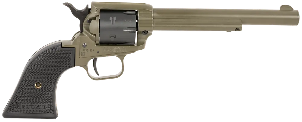 Heritage Mfg RR22T6 Rough Rider .22 LR Revolver with OD Green Cerakote Finish and Black Accents