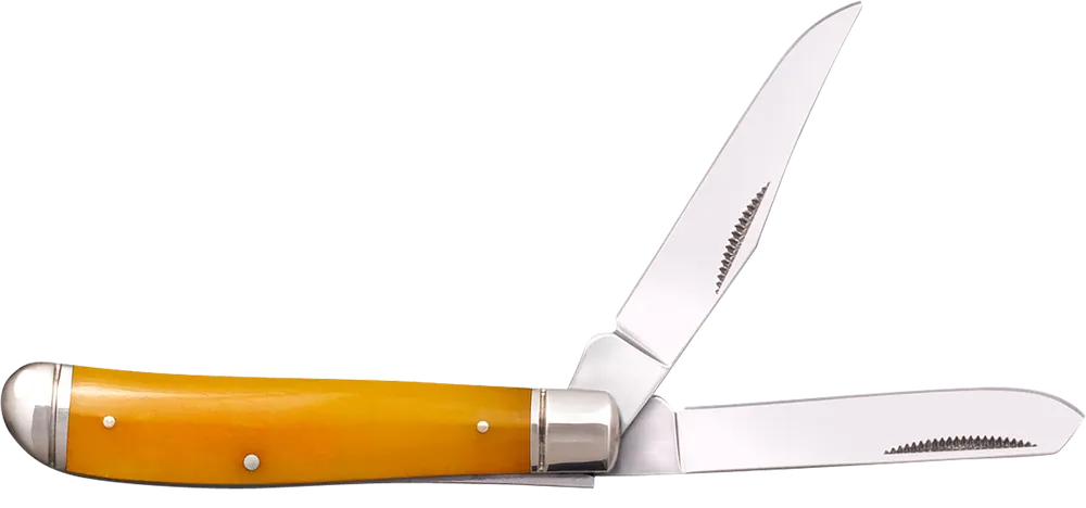 Cold Steel Mini Trapper Folding Knife with Yellow Bone Handle