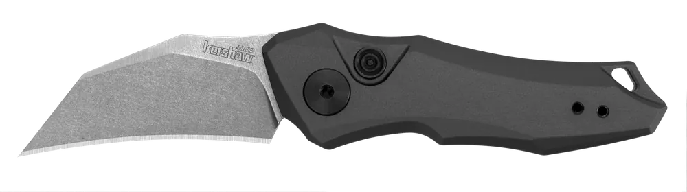 Kershaw Launch 10 Folding Knife with Stonewashed Blade and Gray Aluminum Handle