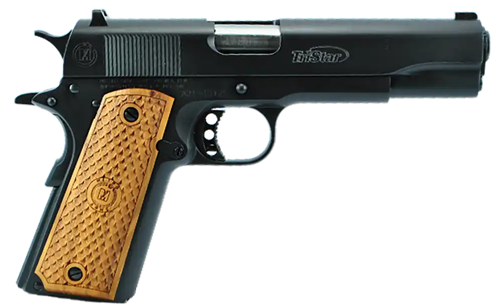 TriStar 85604 American Classic 1911 9mm Pistol, 10+1 Capacity, 5" Stainless Barrel, Blued Steel Slide & Frame, Wood Grip