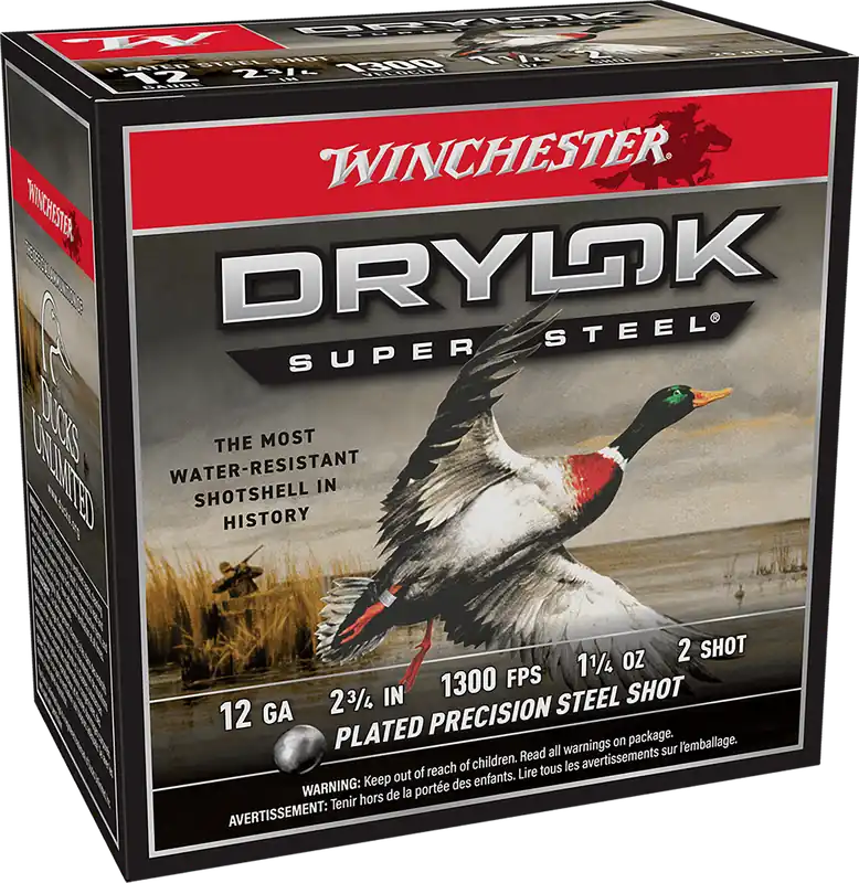 Winchester Ammo XSM122 Drylok Super Steel Magnum 12Gauge 2.75" 1 1/4oz 2Shot 25 Per Box/10 Case