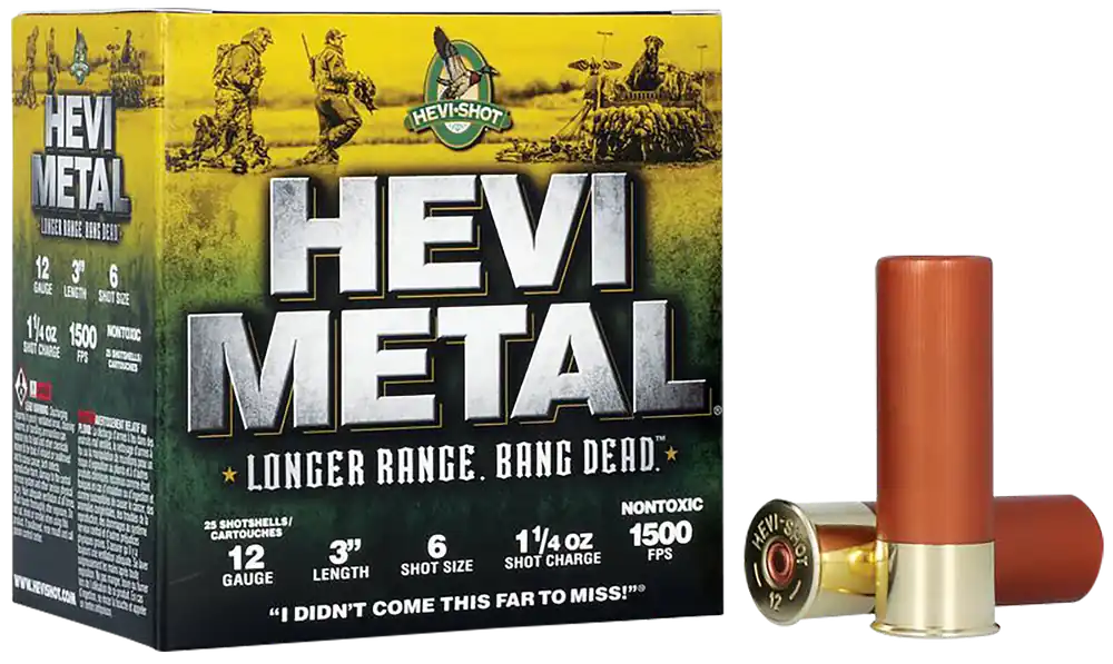 HEVI-Metal HS38006 12 Gauge 3" 6 Shot Ammo - 25 Box/10 Case