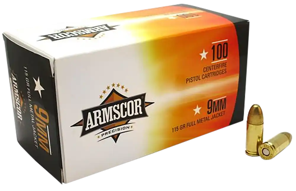 Armscor 9mm Luger 115gr FMJ Precision Value Pack - 100 Rounds