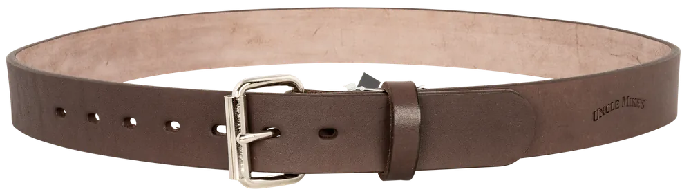Uncle Mike's Leather Gun Belt - Dark Brown, Size 46/50, 1.50" Wide