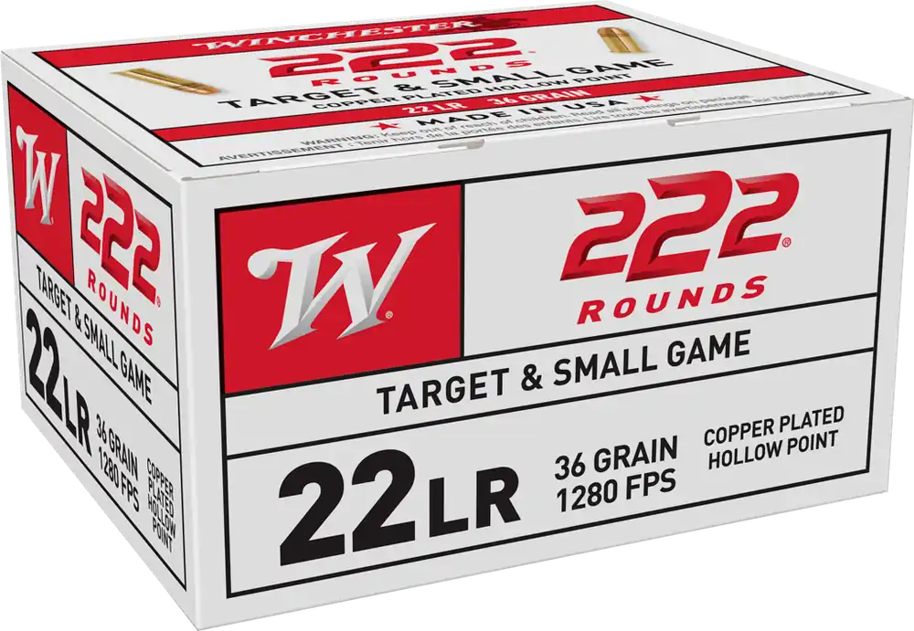 Winchester 22LR 36gr Copper Plated HP Ammo - 222 Rounds per Box