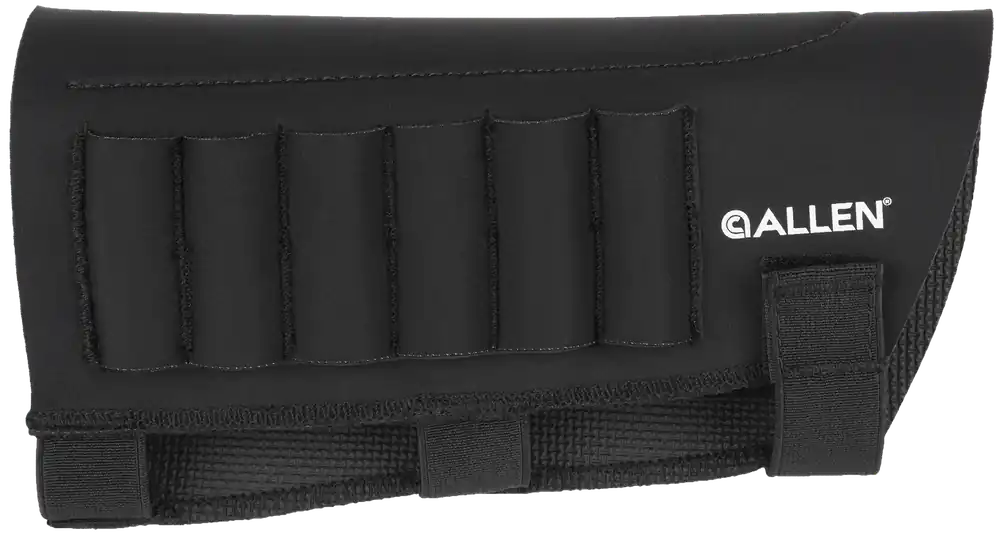 Allen 18427 Neoprene Buttstock Shell Holder, Black, 6-Round Velcro Mount for .223 to .300 Win Magnum