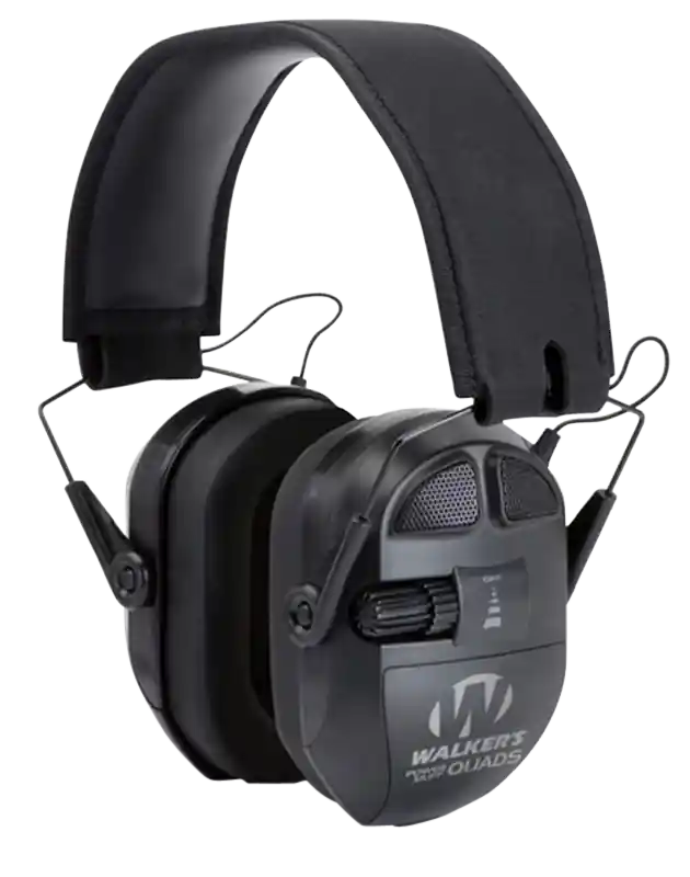 Walker's Ultimate Power Quad Muff 26 dB - Black Polymer Over-the-Head Hearing Protection