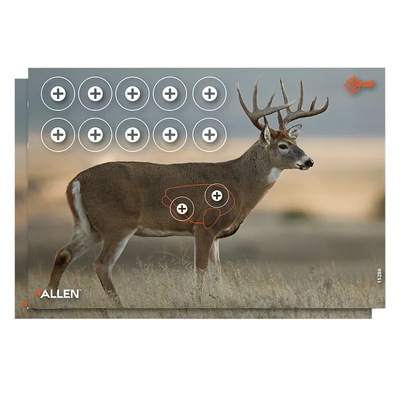 EZ-Aim Whitetail Deer Target with Pasters, 23" x 35", Multi-Color, 2-Pack