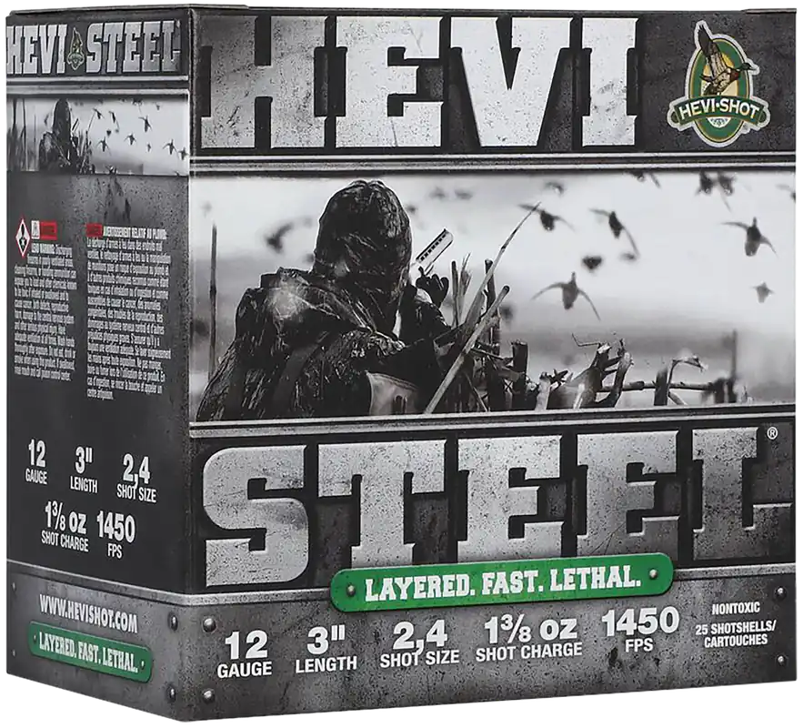HEVI-Shot HS60024 12 Gauge Waterfowl Ammunition - 25 Rounds per Box
