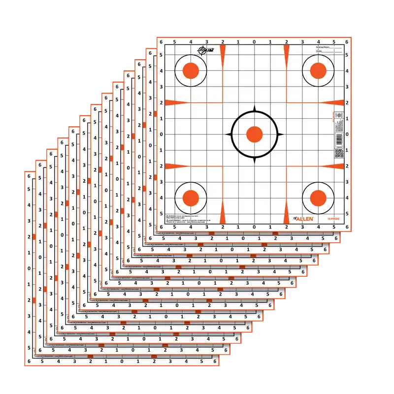 EZ-Aim 15333 Sight-In-Grid Paper Targets - 12"x12", Pack of 13