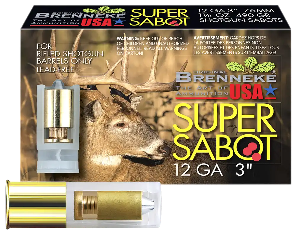 Brenneke SL123SUS SuperSabot 12 Gauge 3" Sabot Slug - 5 Rounds per Box, 50 per Case