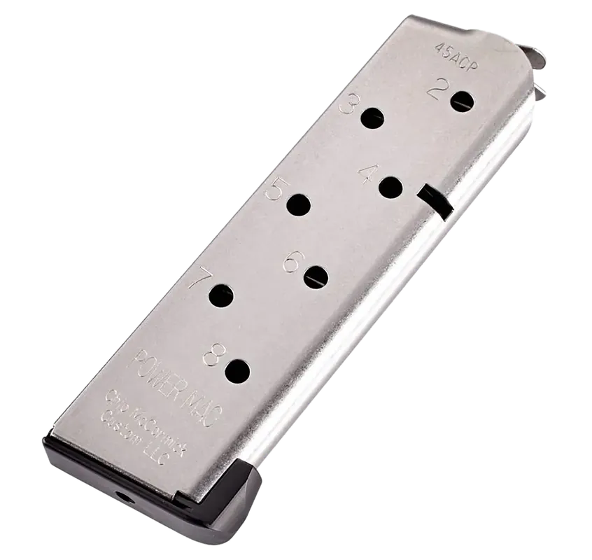CMC Products 16132C Power Mag 8rd .45 ACP for 1911 Officer - Black Stainless Steel