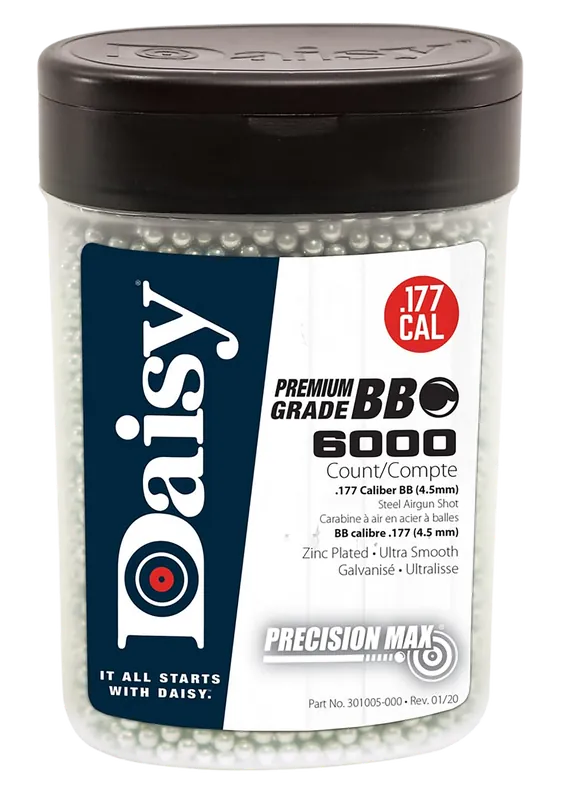 Daisy PrecisionMax Premium Zinc-Plated Steel BBs - 6000 Count