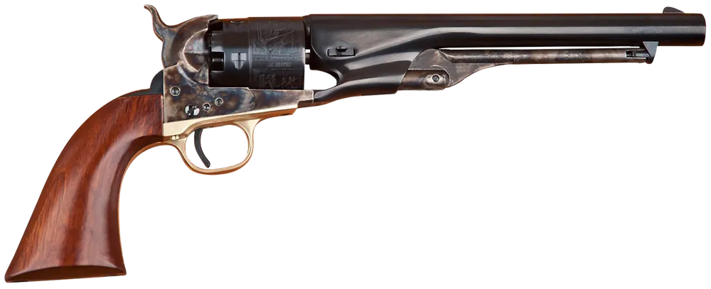 Cimarron CA040 1860 Army .44 Cal Revolver with Color Case Hardened Frame and Walnut Grip