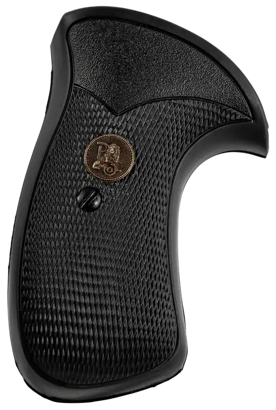 Pachmayr Compact Grip for S&W K/L Frame Round Butt - Checkered Black Rubber