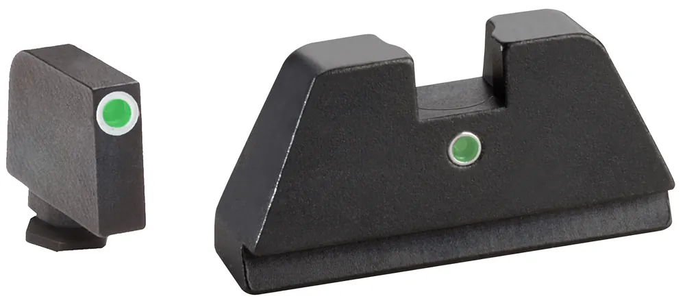 AmeriGlo GL191 Optic Compatible XL Tall Sight Set for Glock with Green Tritium Front and Rear Sights