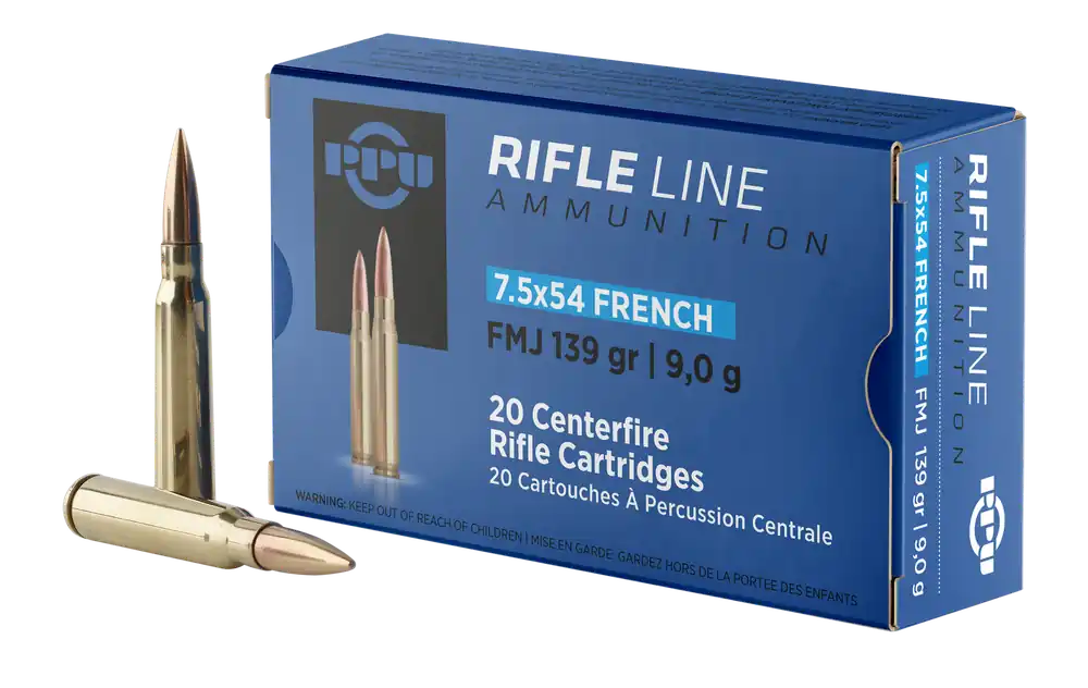 PPU PP7F 7.5x54 French 139gr FMJ Rifle Ammo - 20 Rounds/Box, 10 Boxes/Case