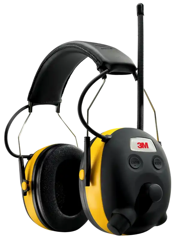 Peltor Worktunes 24 dB Over-the-Head Hearing Protector - Yellow/Black