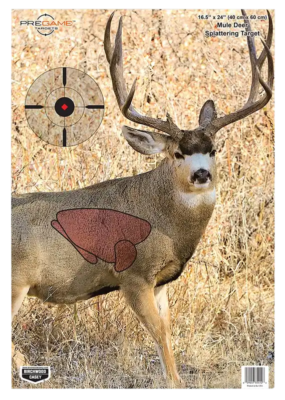 Birchwood Casey Pregame Mule Deer Target Pack - 3 Sheets, 16.5" x 24"