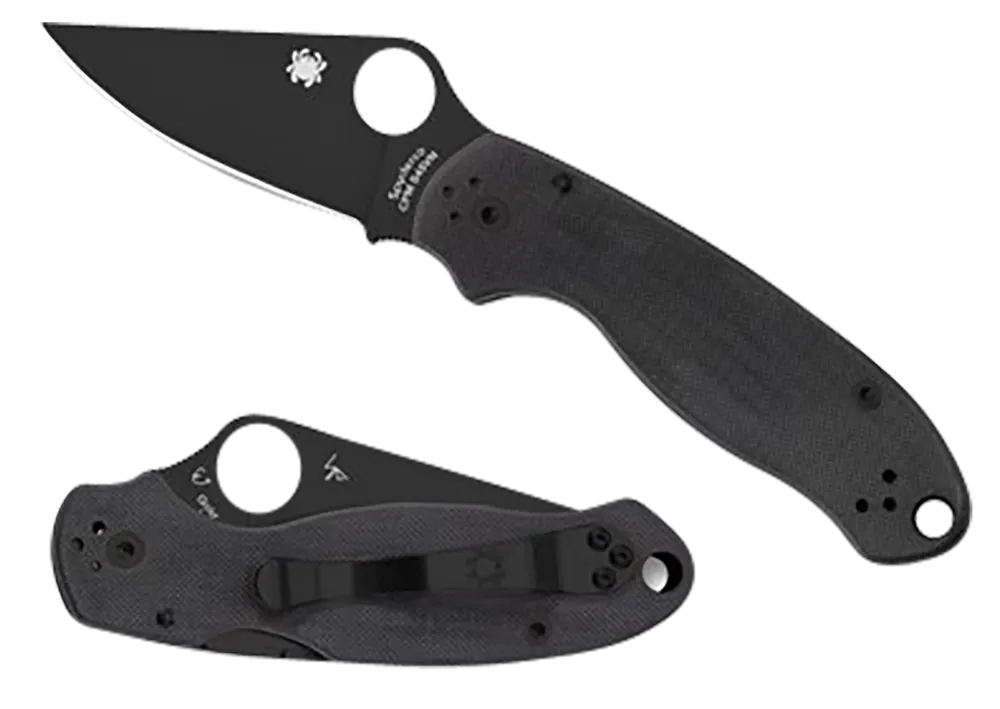Spyderco Para 3 Folding Knife with Black DLC CPM S45VN Blade and G10 Handle