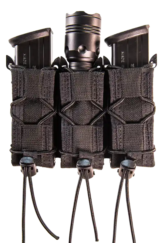 Triple Black Nylon TACO Mag Pouch for Pistol - High Speed Gear 13PT13BK Belt Compatible