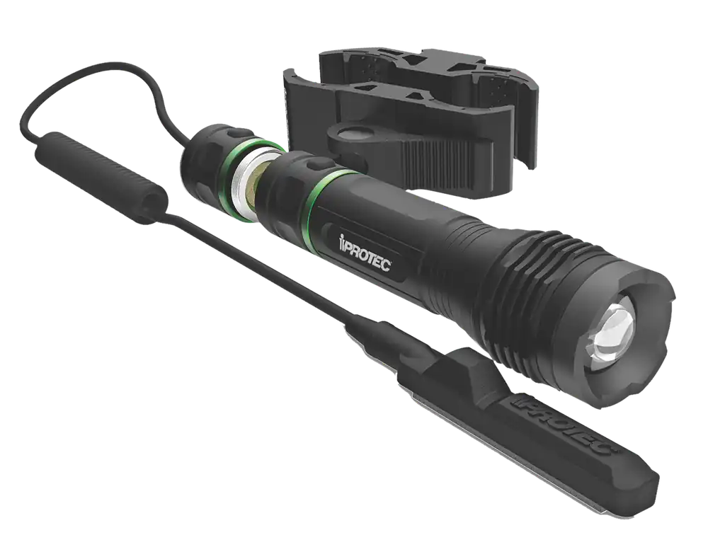 iProtec 6653 LG 250 Lumen Green LED Firearm Light with Long Gun Mount - Black Anodized