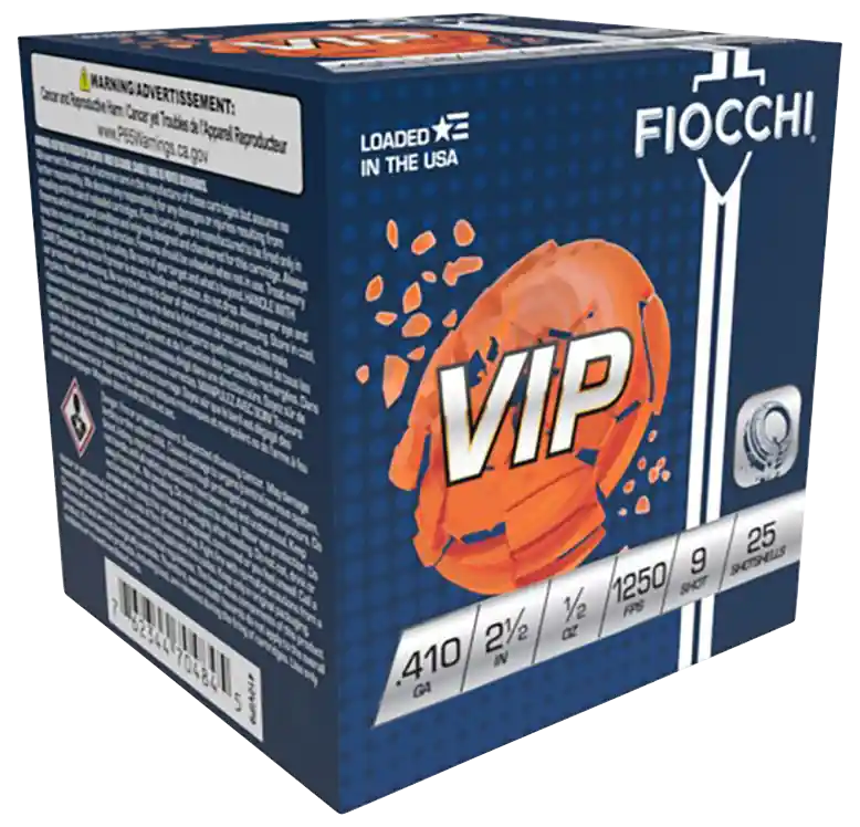 Fiocchi Exacta Target VIP 410 Gauge 2.5" 1/2oz 9 Shot - 25 Rounds Per Box, 10 Boxes Per Case