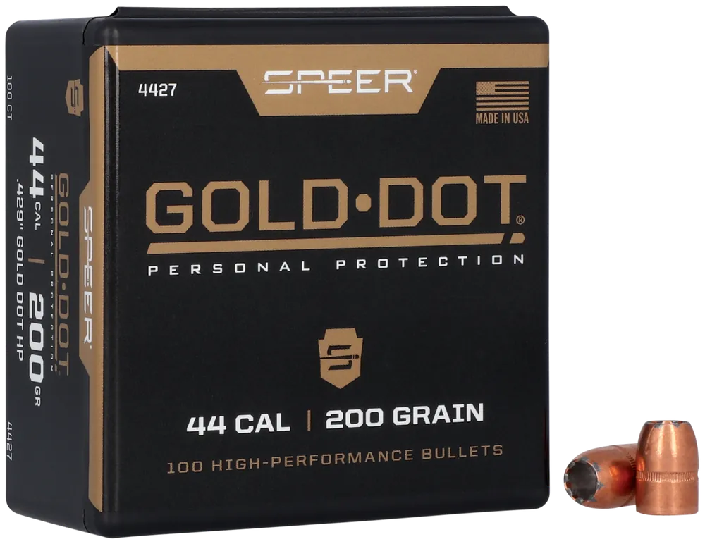 Speer Gold Dot 44Cal 200gr HP Ammo - 50 Rounds/Box, 5 Boxes/Case