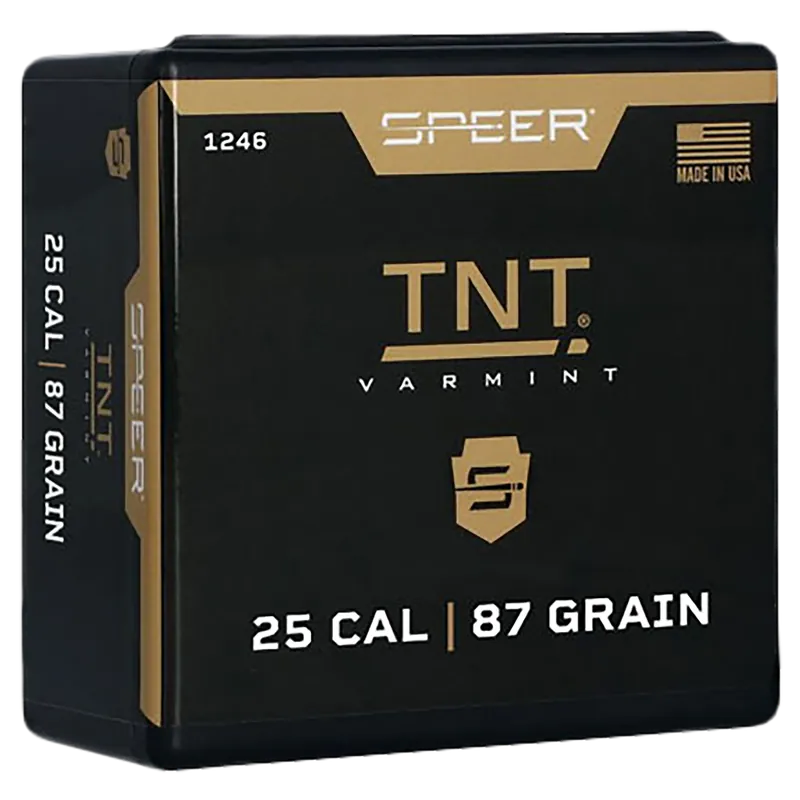 Speer 1246 TNT 25 Caliber 87 Grain JHP 100/Box, 5/Case