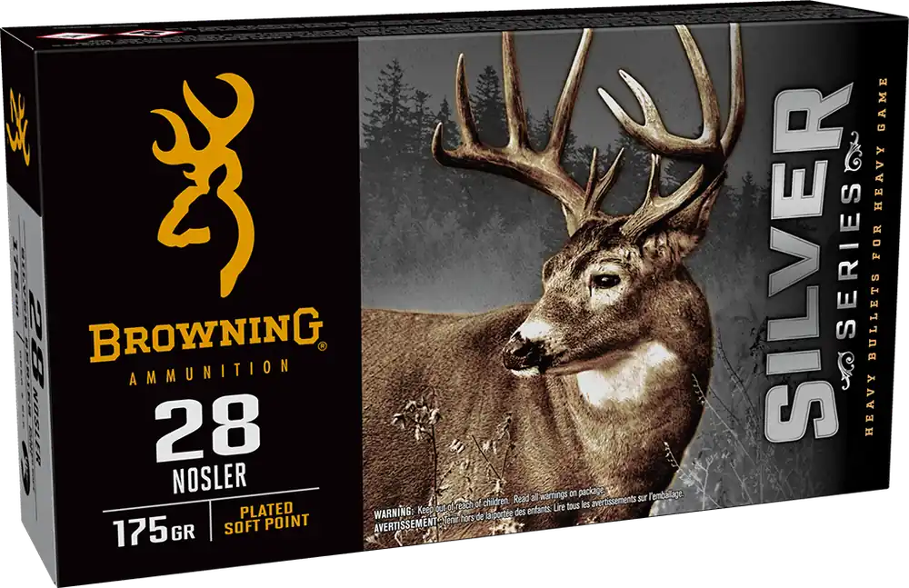 Browning Silver 28 Nosler 175gr PSP Ammo - 20 Rounds/Box