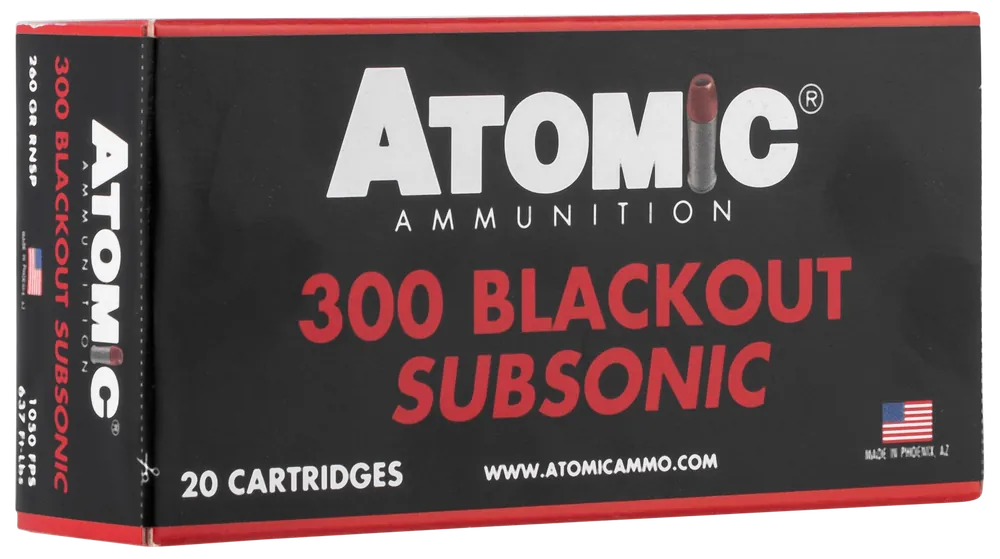 Atomic Ammunition 300 Blackout Subsonic 260 gr RN Soft Point BT 20/Box