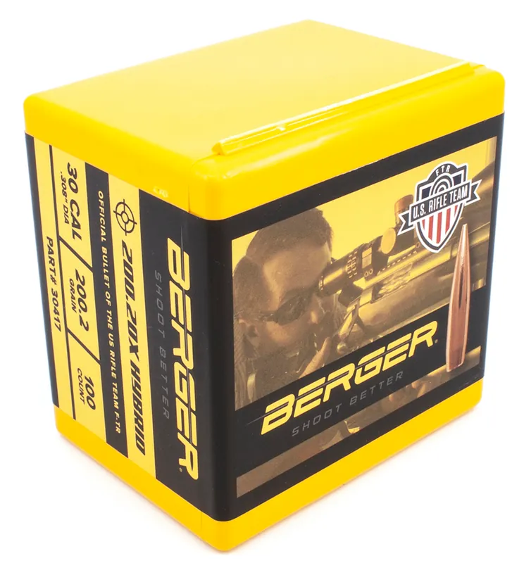 Berger 30Cal 200.2gr Hybrid Target Bullets - 100 Count Box