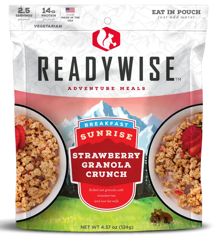 ReadyWise Outdoor Food Kit: Strawberry Granola Crunch Breakfast, 6-Pack