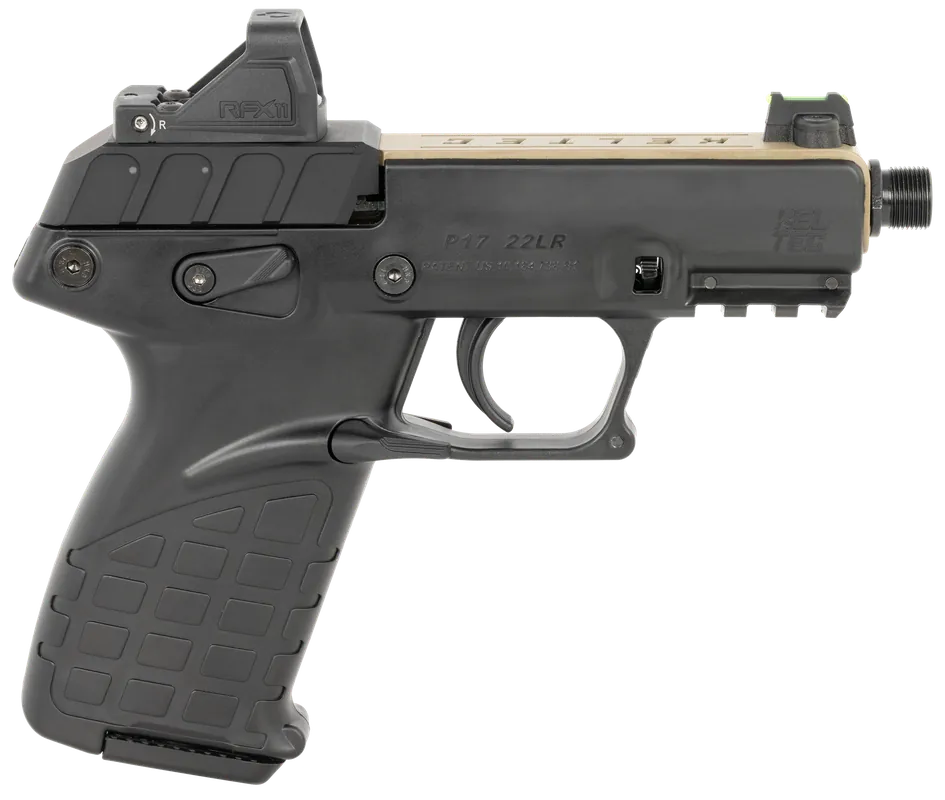Kel-Tec P17 .22 LR Pistol with Optic & Holster - Tan/Black 16+1 Capacity 3.80" Barrel