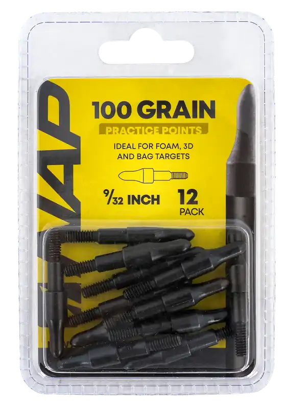 NAP NAP60P3DP932 3D Practice Points Field Tips Fixed 100 Gr Black - 12 Pack